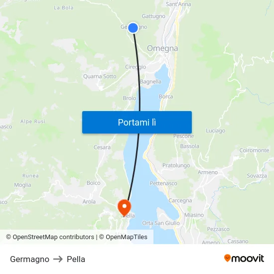 Germagno to Pella map