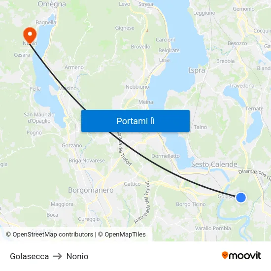 Golasecca to Nonio map