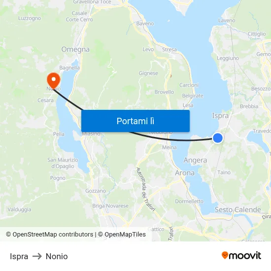 Ispra to Nonio map