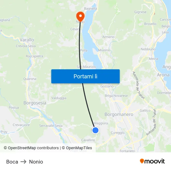 Boca to Nonio map