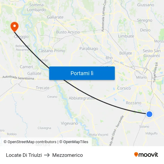Locate Di Triulzi to Mezzomerico map