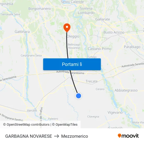 GARBAGNA NOVARESE to Mezzomerico map