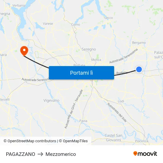 PAGAZZANO to Mezzomerico map