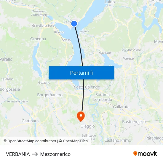 VERBANIA to Mezzomerico map