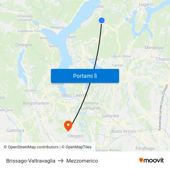 Brissago-Valtravaglia to Mezzomerico map