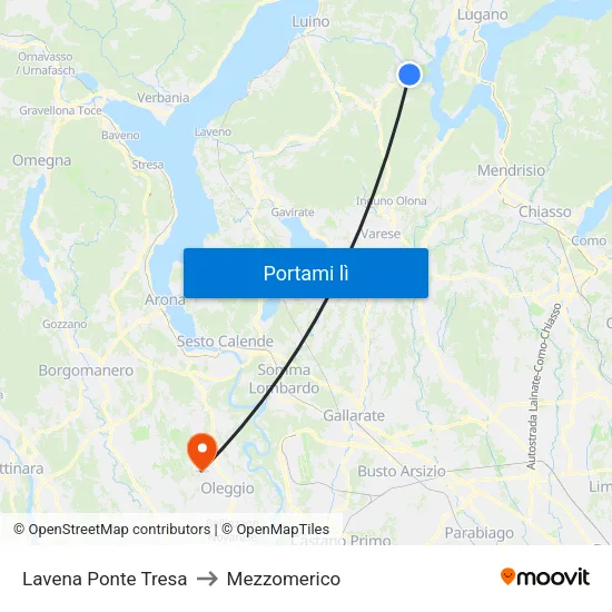 Lavena Ponte Tresa to Mezzomerico map