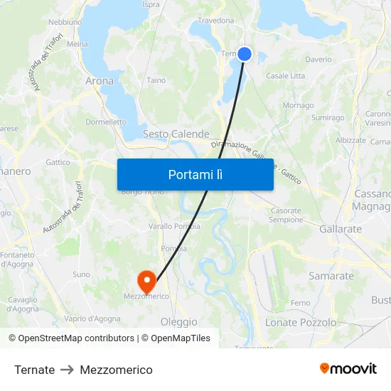 Ternate to Mezzomerico map