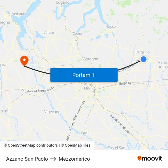 Azzano San Paolo to Mezzomerico map