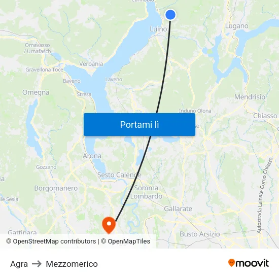 Agra to Mezzomerico map