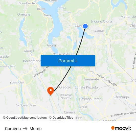 Comerio to Momo map