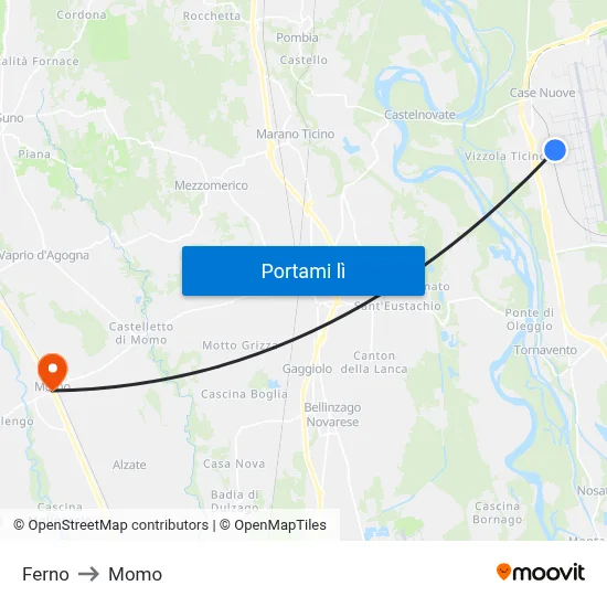 Ferno to Momo map
