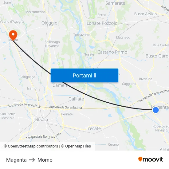 Magenta to Momo map