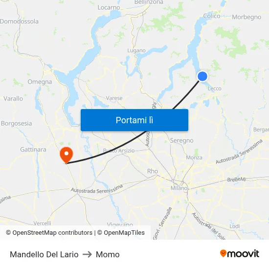 Mandello Del Lario to Momo map