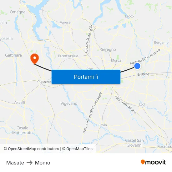 Masate to Momo map