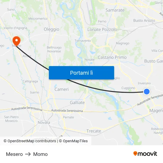 Mesero to Momo map