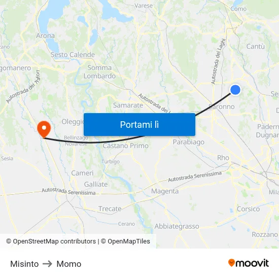 Misinto to Momo map