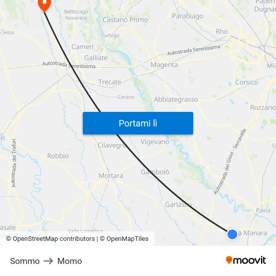 Sommo to Momo map