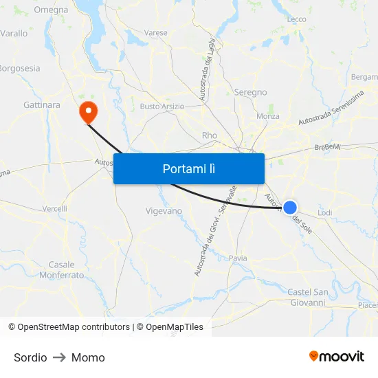 Sordio to Momo map