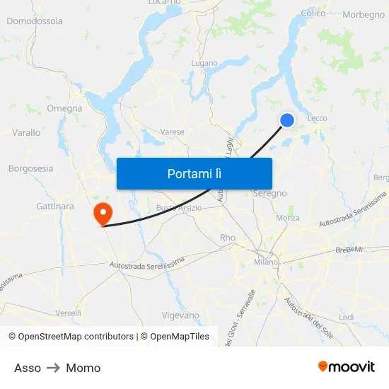Asso to Momo map