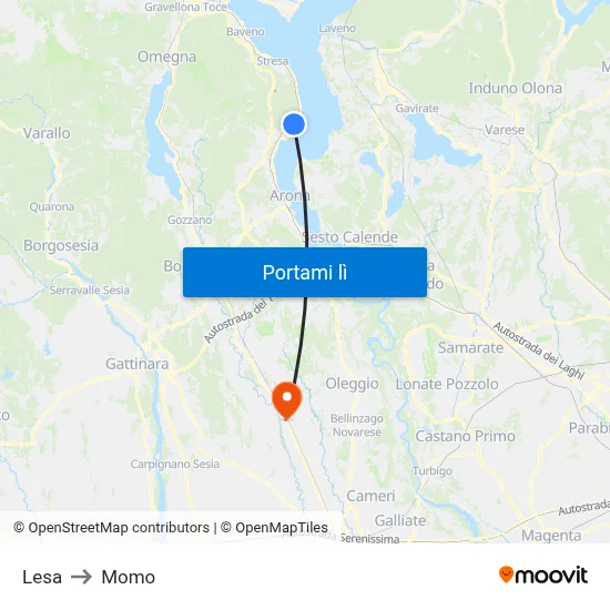 Lesa to Momo map