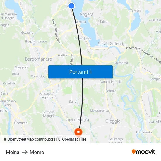 Meina to Momo map
