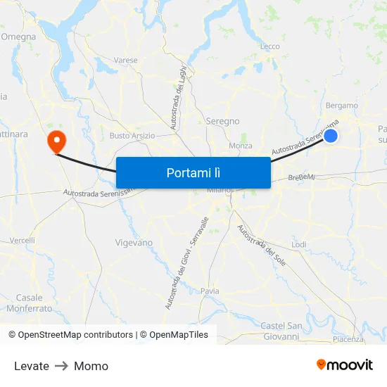 Levate to Momo map
