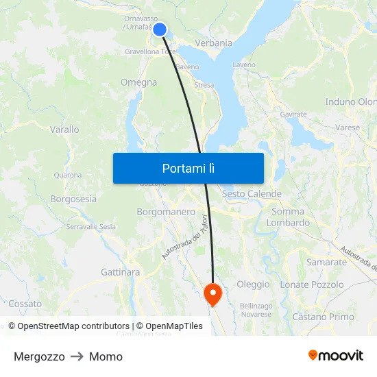 Mergozzo to Momo map