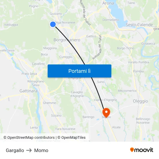 Gargallo to Momo map
