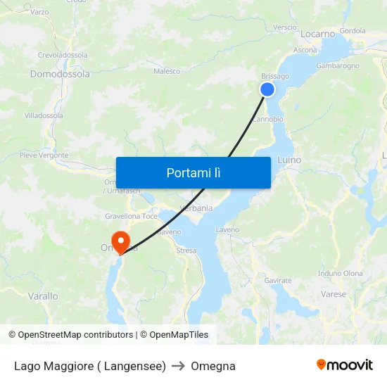 Lago Maggiore ( Langensee) to Omegna map