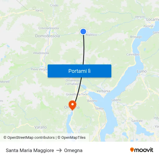 Santa Maria Maggiore to Omegna map