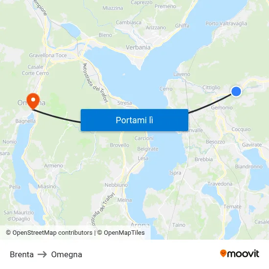 Brenta to Omegna map