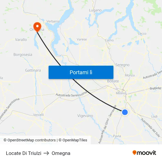 Locate Di Triulzi to Omegna map