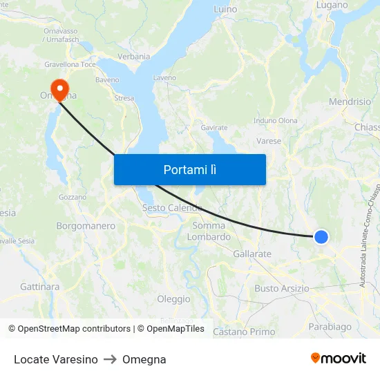 Locate Varesino to Omegna map