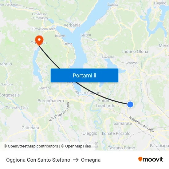 Oggiona Con Santo Stefano to Omegna map