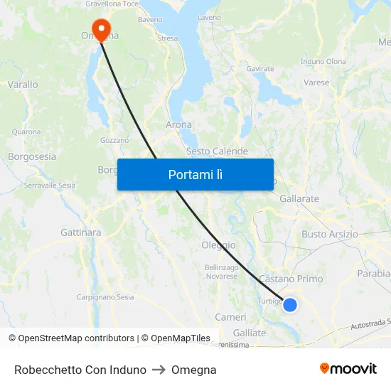 Robecchetto Con Induno to Omegna map