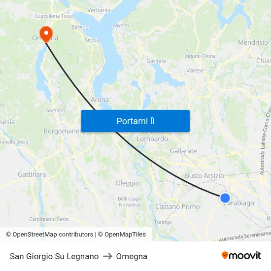 San Giorgio Su Legnano to Omegna map