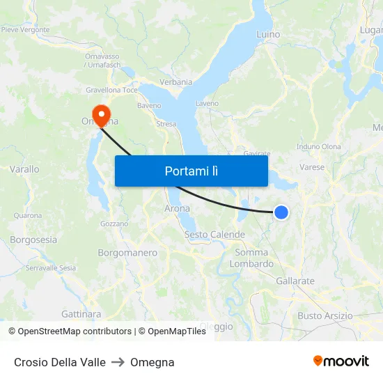 Crosio Della Valle to Omegna map