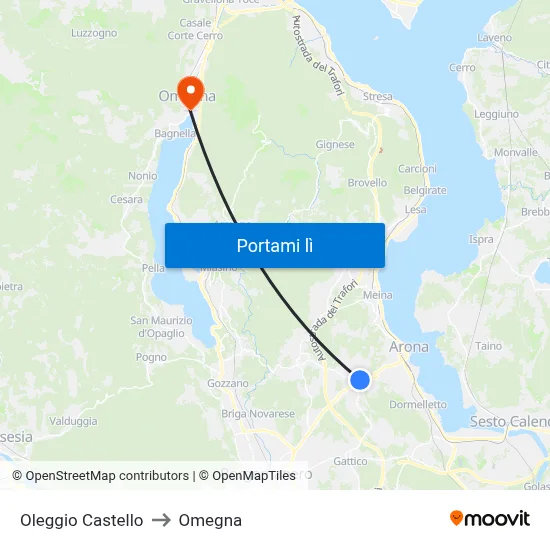 Oleggio Castello to Omegna map