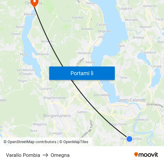 Varallo Pombia to Omegna map