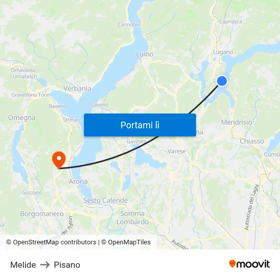 Melide to Pisano map