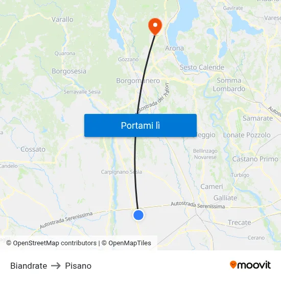 Biandrate to Pisano map