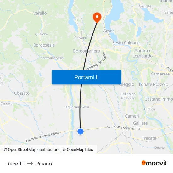 Recetto to Pisano map