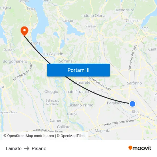 Lainate to Pisano map