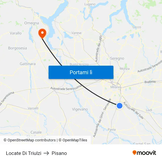 Locate Di Triulzi to Pisano map