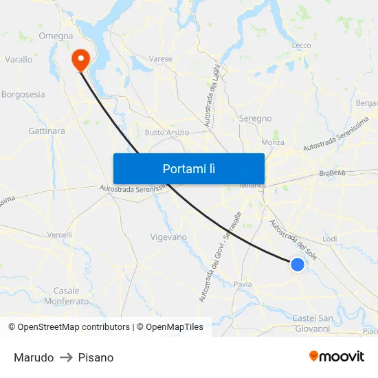 Marudo to Pisano map
