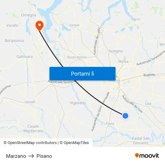Marzano to Pisano map