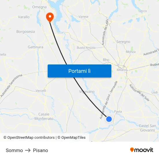 Sommo to Pisano map