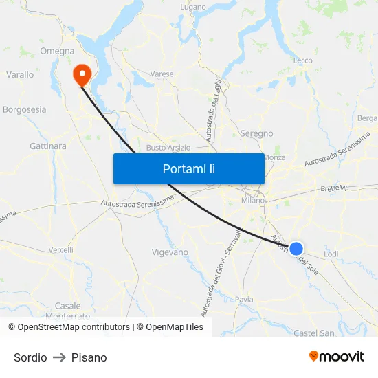 Sordio to Pisano map