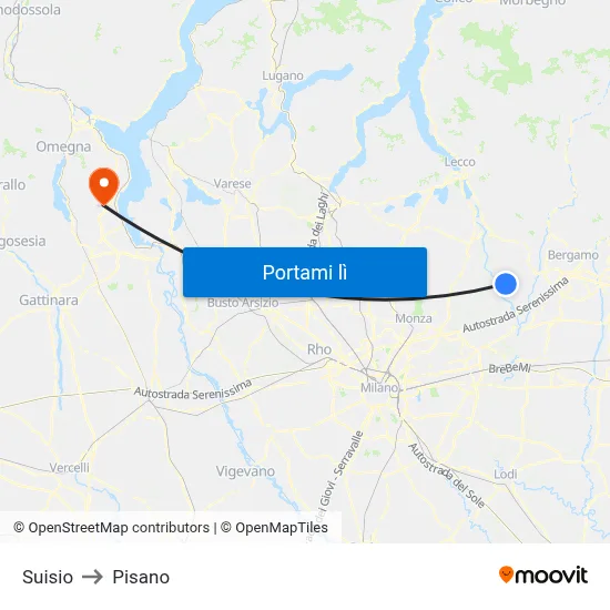 Suisio to Pisano map