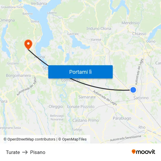 Turate to Pisano map